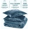 imageComfort Spaces Juliette Luxe Comforter Set Velvet Lush with Soft Brushed Microfiber Reverse All Season Cozy Velvet Bedding Sets Fluffy Comforter Bed Set Matching Sham Black TwinTwin XL 2 PieceTeal Comforter