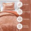 imageComfort Spaces Juliette Luxe Comforter Set Velvet Lush with Soft Brushed Microfiber Reverse All Season Cozy Velvet Bedding Sets Fluffy Comforter Bed Set Matching Sham Black TwinTwin XL 2 PieceBurnt Orange Comforter