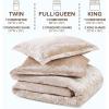 imageComfort Spaces Juliette Luxe Comforter Set Velvet Lush with Soft Brushed Microfiber Reverse All Season Cozy Velvet Bedding Sets Fluffy Comforter Bed Set Matching Sham Black TwinTwin XL 2 PieceChampagne Comforter