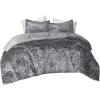 imageComfort Spaces Juliette Luxe Comforter Set Velvet Lush with Soft Brushed Microfiber Reverse All Season Cozy Velvet Bedding Sets Fluffy Comforter Bed Set Matching Sham Black TwinTwin XL 2 PieceGrey Comforter