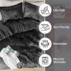 imageComfort Spaces Juliette Luxe Comforter Set Velvet Lush with Soft Brushed Microfiber Reverse All Season Cozy Velvet Bedding Sets Fluffy Comforter Bed Set Matching Sham Black TwinTwin XL 2 PieceBlack Comforter