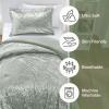 imageComfort Spaces Juliette Luxe Comforter Set Velvet Lush with Soft Brushed Microfiber Reverse All Season Cozy Velvet Bedding Sets Fluffy Comforter Bed Set Matching Sham Black TwinTwin XL 2 PieceSage Green Comforter