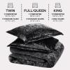imageComfort Spaces Juliette Luxe Comforter Set Velvet Lush with Soft Brushed Microfiber Reverse All Season Cozy Velvet Bedding Sets Fluffy Comforter Bed Set Matching Sham Black TwinTwin XL 2 PieceBlack Comforter