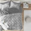 imageComfort Spaces Juliette Luxe Comforter Set Velvet Lush with Soft Brushed Microfiber Reverse All Season Cozy Velvet Bedding Sets Fluffy Comforter Bed Set Matching Sham Black TwinTwin XL 2 PieceGrey Quilt