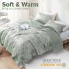 imageComfort Spaces Juliette Luxe Comforter Set Velvet Lush with Soft Brushed Microfiber Reverse All Season Cozy Velvet Bedding Sets Fluffy Comforter Bed Set Matching Sham Black TwinTwin XL 2 PieceSage Green Comforter