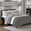 imageComfort Spaces Queen Quilt Set Trendy Casual Fun Vibrant Color Stripes Design All Season Lightweight Coverlet Bedspread Queen Size Bedding ampamp Shams Verone FullQueen Sage Green 3 PieceGray