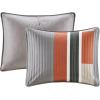imageComfort Spaces Queen Quilt Set Trendy Casual Fun Vibrant Color Stripes Design All Season Lightweight Coverlet Bedspread Queen Size Bedding ampamp Shams Verone FullQueen Sage Green 3 PieceGrayOrange