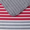 imageComfort Spaces Queen Quilt Set Trendy Casual Fun Vibrant Color Stripes Design All Season Lightweight Coverlet Bedspread Queen Size Bedding ampamp Shams Verone FullQueen Sage Green 3 PieceRedGrey