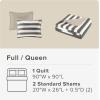imageComfort Spaces Queen Quilt Set Trendy Casual Fun Vibrant Color Stripes Design All Season Lightweight Coverlet Bedspread Queen Size Bedding ampamp Shams Verone FullQueen Sage Green 3 PieceGray