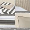 imageComfort Spaces Queen Quilt Set Trendy Casual Fun Vibrant Color Stripes Design All Season Lightweight Coverlet Bedspread Queen Size Bedding ampamp Shams Verone FullQueen Sage Green 3 PieceGray