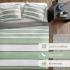 imageComfort Spaces Queen Quilt Set Trendy Casual Fun Vibrant Color Stripes Design All Season Lightweight Coverlet Bedspread Queen Size Bedding ampamp Shams Verone FullQueen Sage Green 3 PieceSage Green