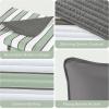 imageComfort Spaces Queen Quilt Set Trendy Casual Fun Vibrant Color Stripes Design All Season Lightweight Coverlet Bedspread Queen Size Bedding ampamp Shams Verone FullQueen Sage Green 3 PieceSage Green