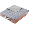 imageComfort Spaces Queen Quilt Set Trendy Casual Fun Vibrant Color Stripes Design All Season Lightweight Coverlet Bedspread Queen Size Bedding ampamp Shams Verone FullQueen Sage Green 3 PieceGrayOrange
