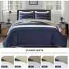 imageComfort Spaces Queen Quilt Set Trendy Casual Fun Vibrant Color Stripes Design All Season Lightweight Coverlet Bedspread Queen Size Bedding ampamp Shams Verone FullQueen Sage Green 3 PieceBlue