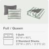 imageComfort Spaces Queen Quilt Set Trendy Casual Fun Vibrant Color Stripes Design All Season Lightweight Coverlet Bedspread Queen Size Bedding ampamp Shams Verone FullQueen Sage Green 3 PieceSage Green