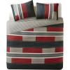 imageComfort Spaces Queen Quilt Set Trendy Casual Fun Vibrant Color Stripes Design All Season Lightweight Coverlet Bedspread Queen Size Bedding ampamp Shams Verone FullQueen Sage Green 3 PieceBlackRed