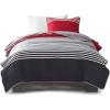 imageComfort Spaces Queen Quilt Set Trendy Casual Fun Vibrant Color Stripes Design All Season Lightweight Coverlet Bedspread Queen Size Bedding ampamp Shams Verone FullQueen Sage Green 3 PieceRedGrey