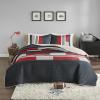 imageComfort Spaces Queen Quilt Set Trendy Casual Fun Vibrant Color Stripes Design All Season Lightweight Coverlet Bedspread Queen Size Bedding ampamp Shams Verone FullQueen Sage Green 3 PieceBlackRed