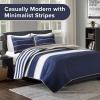 imageComfort Spaces Queen Quilt Set Trendy Casual Fun Vibrant Color Stripes Design All Season Lightweight Coverlet Bedspread Queen Size Bedding ampamp Shams Verone FullQueen Sage Green 3 PieceBlue