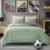 imageComfort Spaces Queen Quilt Set Trendy Casual Fun Vibrant Color Stripes Design All Season Lightweight Coverlet Bedspread Queen Size Bedding ampamp Shams Verone FullQueen Sage Green 3 PieceSage Green