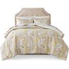 imageMadison Park Essentials Paisley Wheat 9 Piece Queen Microfiber Bed In A Bag Bedding Set with Trendy Casual Design All Season Matching ShamsPaisley Wheat