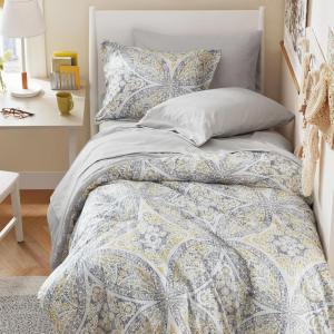 imageComfort Spaces Bed in A Bag Comforter Set  Trendy Casual Design Queen Comforter with Complete Sheet Set with Side Pocket All Season Comforter Queen Shams Gloria Queen GreyYellow 9 PieceGrayYellow