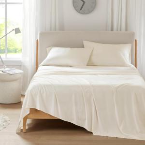 imageComfort Spaces Extra Deep Pocket King Cooling Sheets  Fits Up to 24quot Mattress Moisture Wicking Coolmax Soft Colorfast Set for Hot Sleepers Grey 4 PieceCream