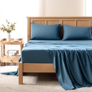 imageComfort Spaces Extra Deep Pocket King Cooling Sheets  Fits Up to 24quot Mattress Moisture Wicking Coolmax Soft Colorfast Set for Hot Sleepers Grey 4 PieceTeal