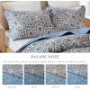 imageComfort Spaces Valerie Boho Quilt Set King Blue  Soft Lightweight Bedding with Watercolor Medallion Design Reversible All Season Quilt for Master Bedroom or Guest RoomBlue