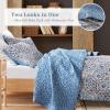 imageComfort Spaces Valerie Boho Quilt Set King Blue  Soft Lightweight Bedding with Watercolor Medallion Design Reversible All Season Quilt for Master Bedroom or Guest RoomBlue