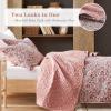 imageComfort Spaces Valerie Boho Quilt Set King Blue  Soft Lightweight Bedding with Watercolor Medallion Design Reversible All Season Quilt for Master Bedroom or Guest RoomPink