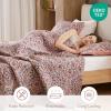 imageComfort Spaces Valerie Boho Quilt Set King Blue  Soft Lightweight Bedding with Watercolor Medallion Design Reversible All Season Quilt for Master Bedroom or Guest RoomPink