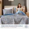 imageComfort Spaces Valerie Boho Quilt Set King Blue  Soft Lightweight Bedding with Watercolor Medallion Design Reversible All Season Quilt for Master Bedroom or Guest RoomBlue