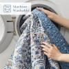 imageComfort Spaces Valerie Boho Quilt Set King Blue  Soft Lightweight Bedding with Watercolor Medallion Design Reversible All Season Quilt for Master Bedroom or Guest RoomBlue