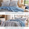imageComfort Spaces Valerie Boho Quilt Set King Blue  Soft Lightweight Bedding with Watercolor Medallion Design Reversible All Season Quilt for Master Bedroom or Guest RoomBlue