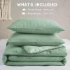 imageComfort Spaces Sage Green Twin Duvet Cover Set  2 Pieces Breathable Dotted Weave Texture Duvet Sets Modern Farmhouse Boho Duvet Cover ampamp Sham All Season Twin Bed Set TwinTwin XL GreenSage Green