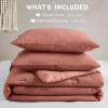 imageComfort Spaces Sage Green Twin Duvet Cover Set  2 Pieces Breathable Dotted Weave Texture Duvet Sets Modern Farmhouse Boho Duvet Cover ampamp Sham All Season Twin Bed Set TwinTwin XL GreenRed