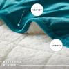 imageComfort Spaces Reversible Weighted Blanket AdultGlass Beads Filling All Season Soft Heavy WrapsBox Quilted Cozy Warm Bed Cover 48quotx72quot  12lbs Velvet to Sherpa BlushVelvet to Sherpa Teal