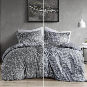 image:imageComfort Spaces Queen Duvet Cover Set  Grey Bedding for All Season Ultra Soft 3 Pieces Reversible Duvet Cover with 2 Matching Shams Button Closure Machine Washable FullQueenGray