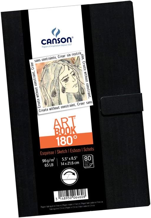 Canson 180 Degree Art Book Paper Pad Hardbound 83 x 117 Inch 80 Sheets55X85