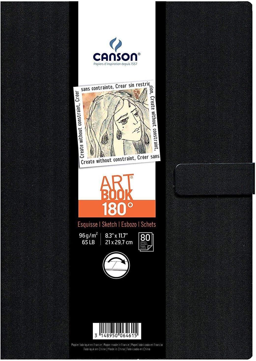 Canson 180 Degree Art Book Paper Pad Hardbound 83 x 117 Inch 80 Sheets83X117