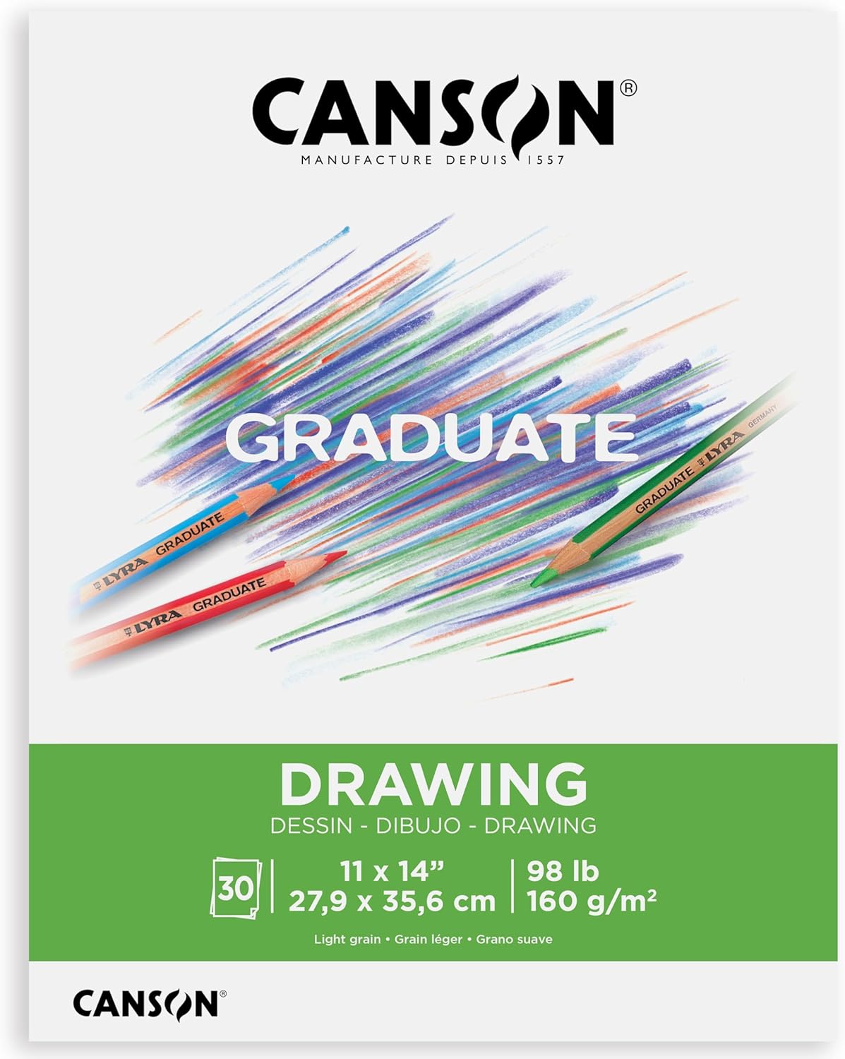 Canson Graduate Black Drawing Pad Foldover 55x85 inch 20 Sheets  Artist Paper for Adults and Students  Drawing Sketching and Art JournalingWhite Paper