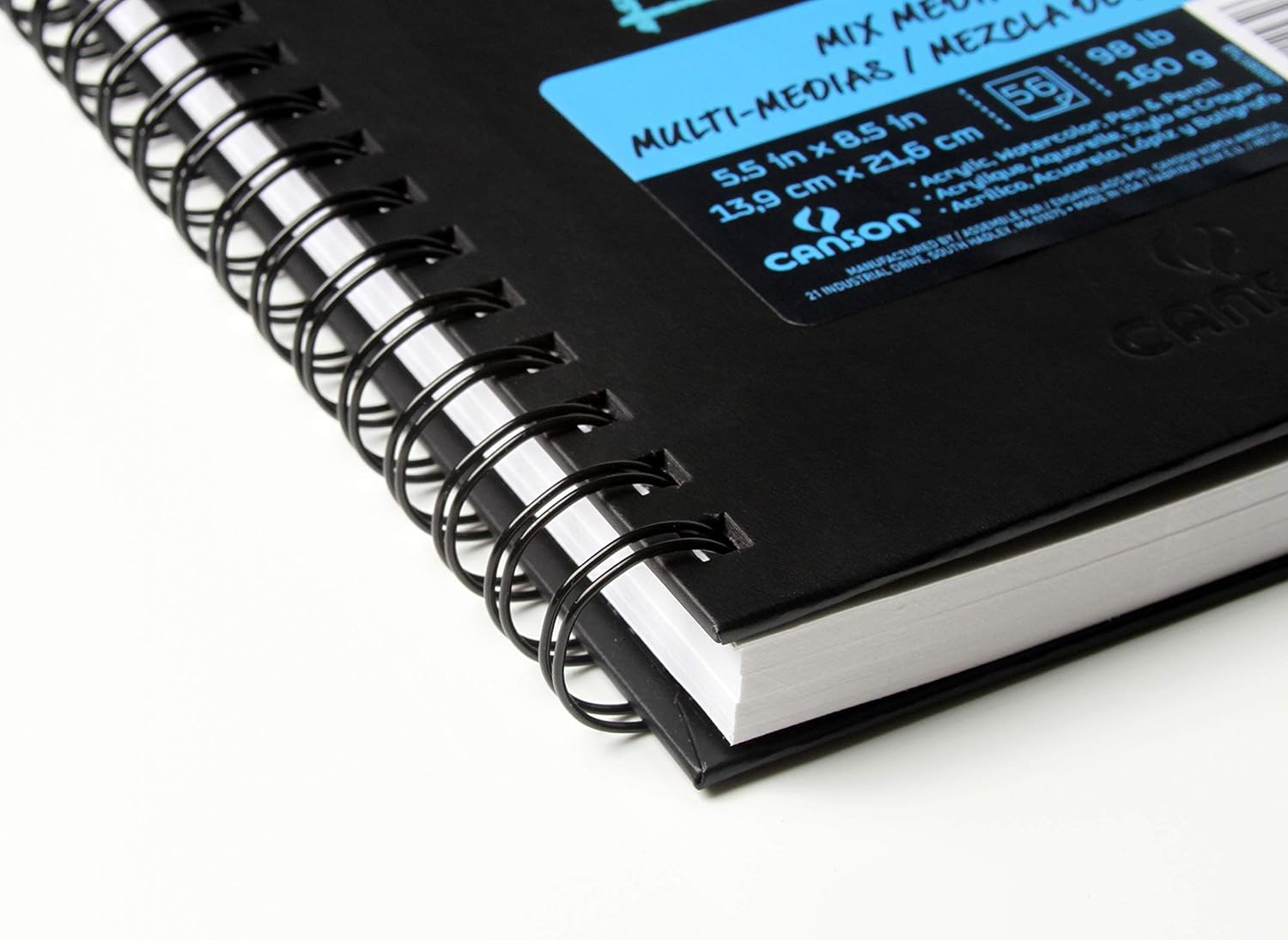 Canson Mix Media Book XL Black 5 x 8 inchesMix Media 55 x 85