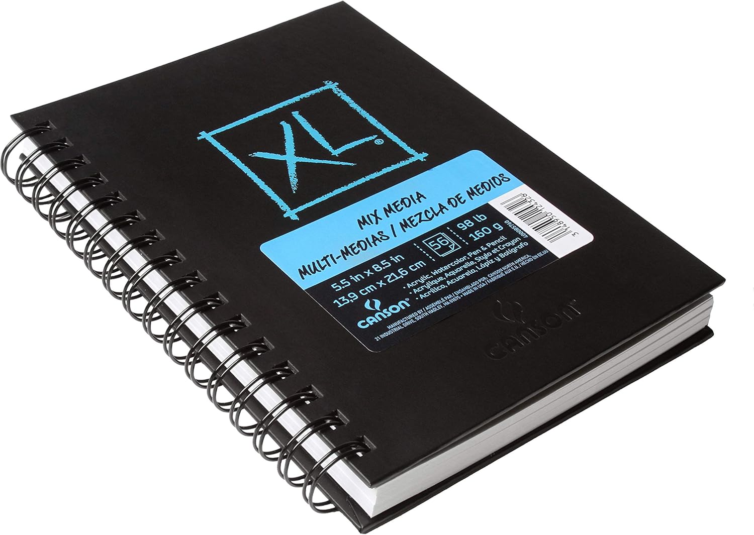 Canson Mix Media Book XL Black 5 x 8 inchesMix Media 55 x 85