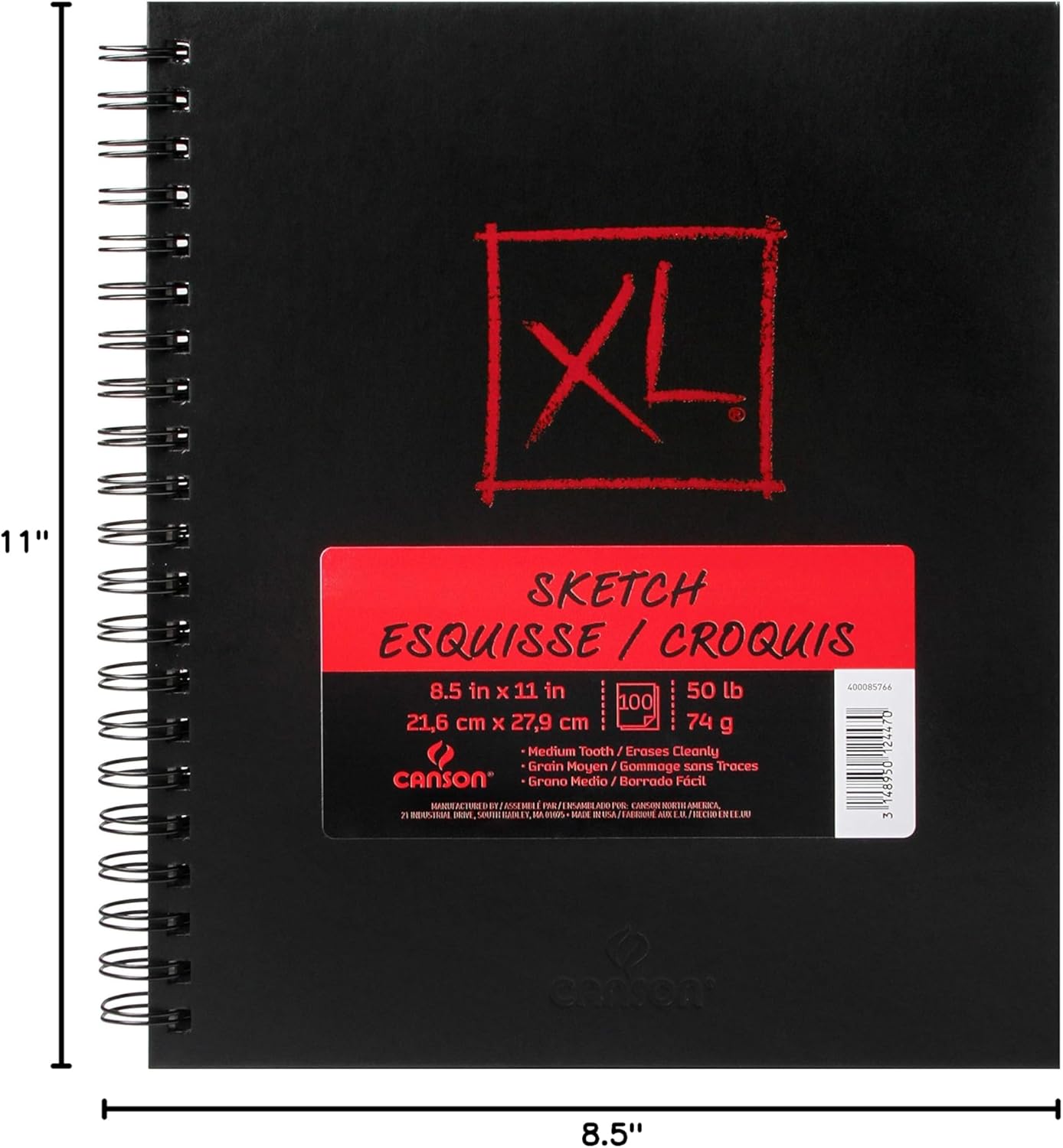 Canson Mix Media Book XL Black 5 x 8 inchesSketch 85 x 11