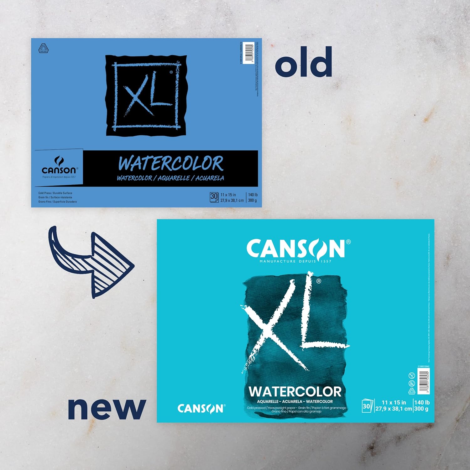 Canson XL Series Art Book Watercolor Midweight White Paper Side Wire Binding 48 Sheets 55X85 inch11x15