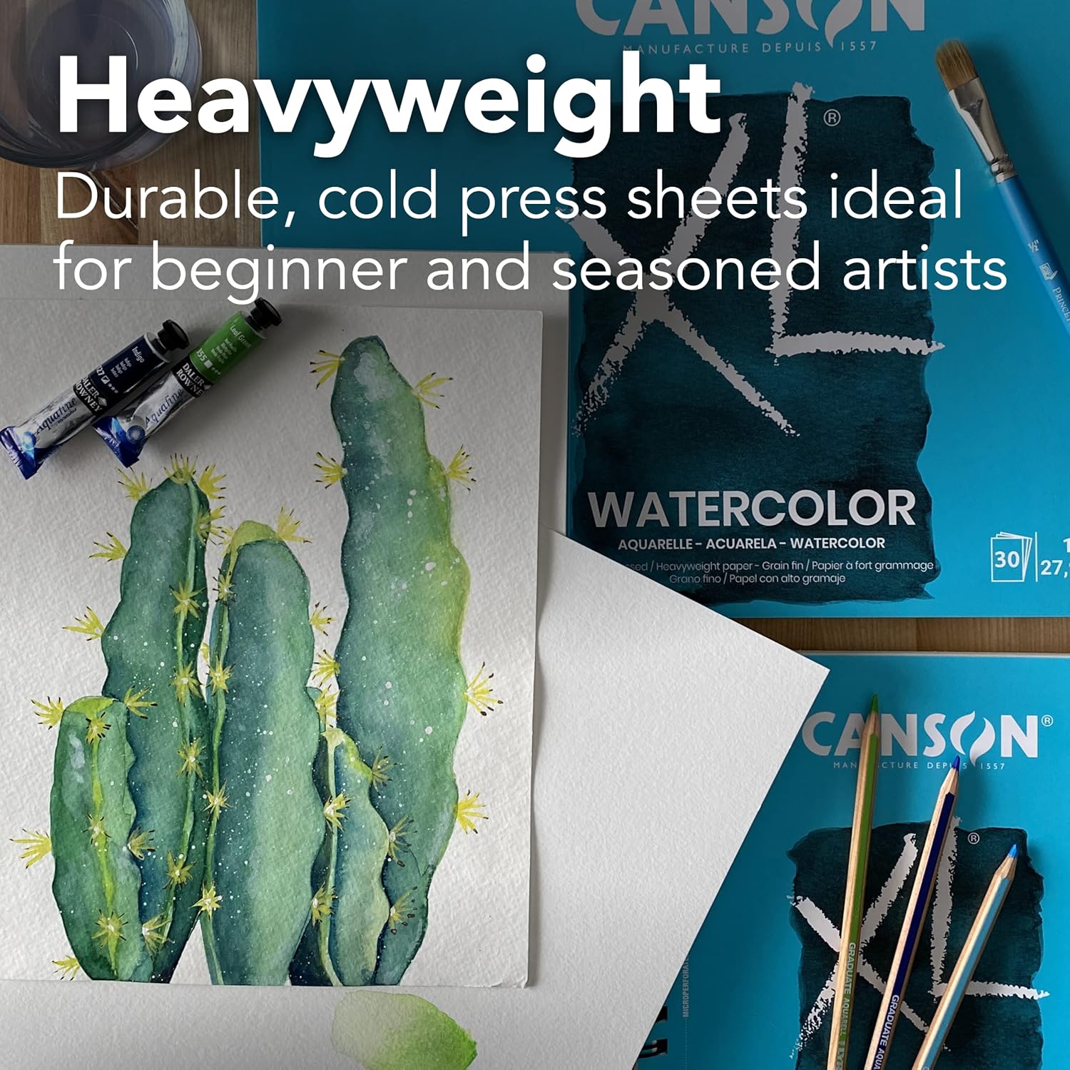 Canson XL Series Watercolor Pad Heavyweight White Paper Side Wire Binding 30 Sheets 9x12 inch11x15