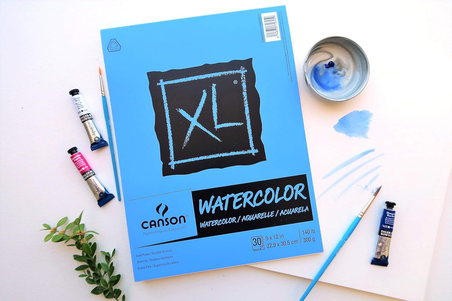 Canson XL Series Watercolor Pad Heavyweight White Paper Side Wire Binding 30 Sheets 9x12 inch18x24
