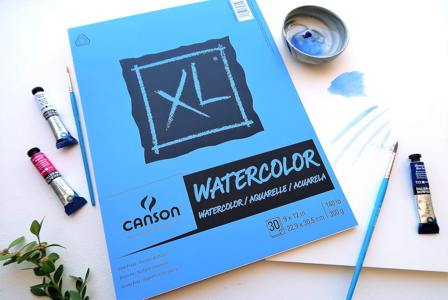 Canson XL Series Watercolor Textured Paper Pad for Paint Pencil Ink Charcoal Pastel and Acrylic Fold Over 140 Pound 11 x 15 2 Pack Foldover Cover 30 Sheets18x24