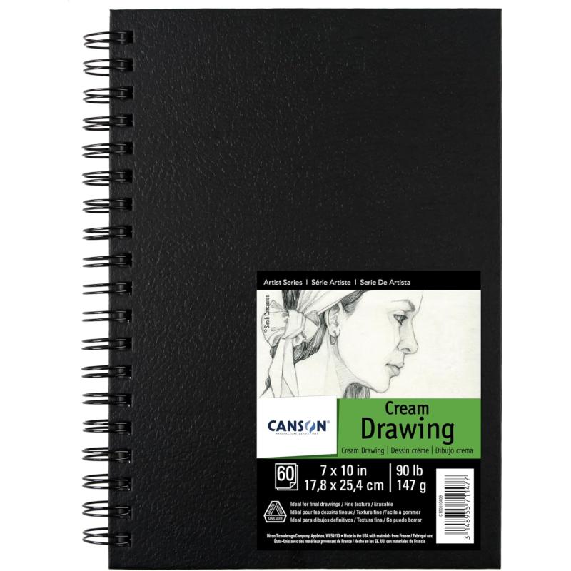 Canson Artist Series Field Drawing Book for Pencil Pen and Felt Tip Pens Side Wire Bound 90 Pound 7 x 10 Inch 60 Sheets
